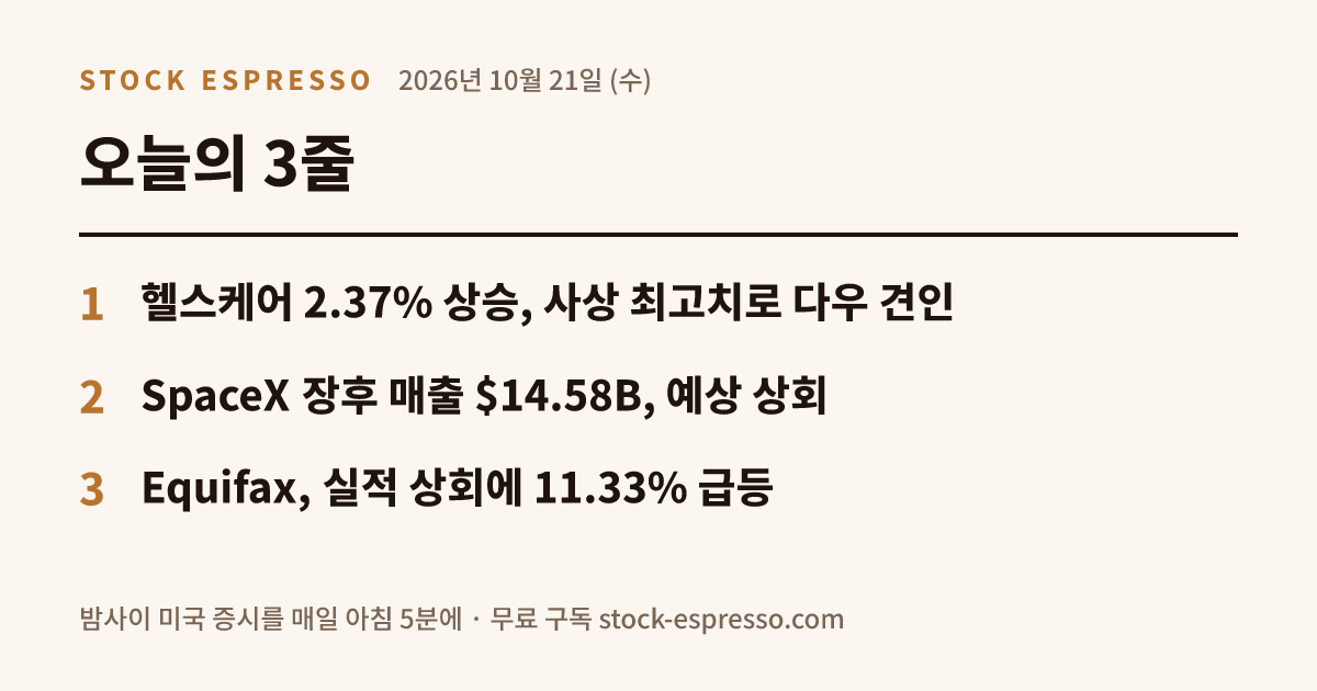 2026년 10월 21일 (수) 오늘의 3줄 요약 카드